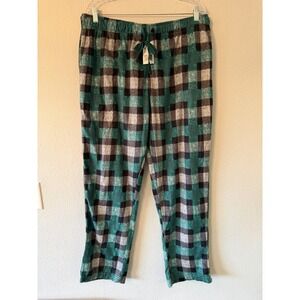 NWT Cuddl Duds Pajama Lounge Bottoms Cozy Soft MicroFleece Plaid Green Size XL